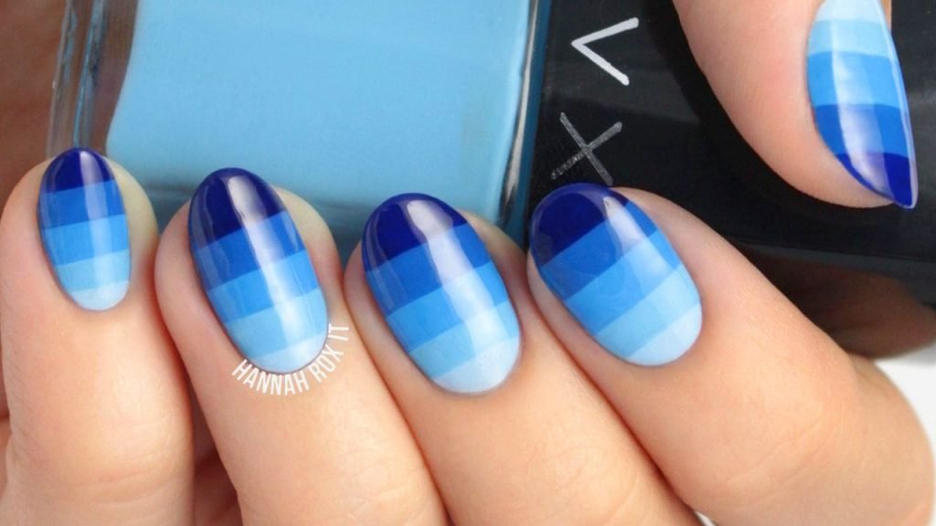 blue acrylic nail designs
