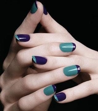 The Color Blocked Acrylic French Tip acrylic nails